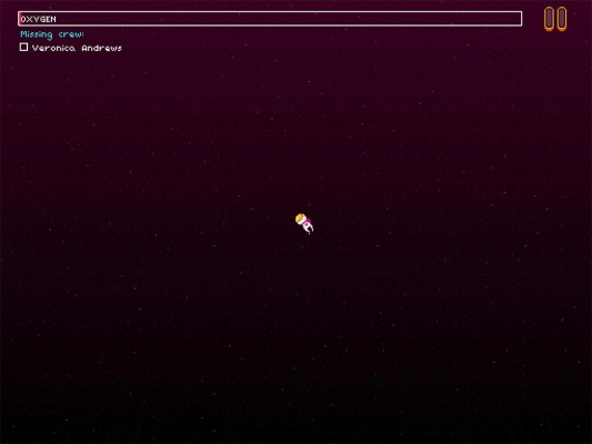 Screenshot of the captain alone in space